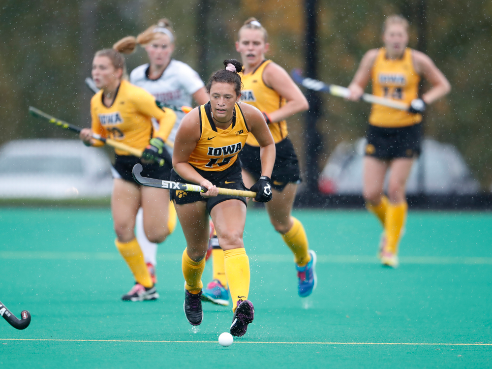 Iowa Hawkeyes Mya Christopher (18) against Stanford Sunday, October 7, 2018 at Grant Field. (Brian Ray/hawkeyesports.com)