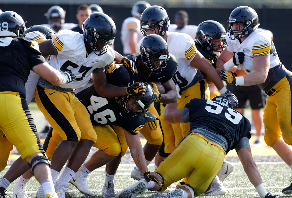 Iowa Hawkeyes running back Toren Young (28) during camp practice No. 17 Wednesday, August 22, 2018 at the Kenyon Football Practice Facility. (Brian Ray/hawkeyesports.com)