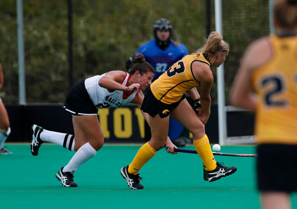 Iowa Hawkeyes Leah Zellner (13) against Ball State Sunday, September 2, 2018 at Grant Field. (Brian Ray/hawkeyesports.com)