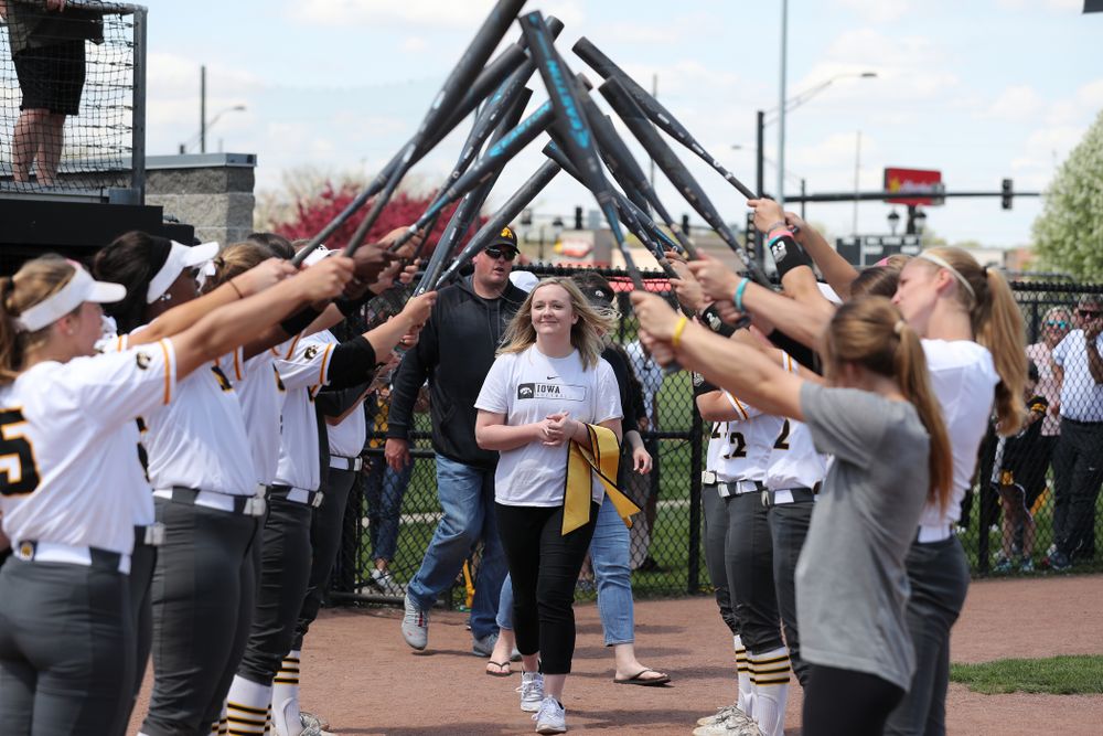 Senior Student Assistant Coach Brooke Rozier during senior day festivities following their game against the Ohio State Buckeyes Sunday, May 5, 2019 at Pearl Field. (Brian Ray/hawkeyesports.com)ic