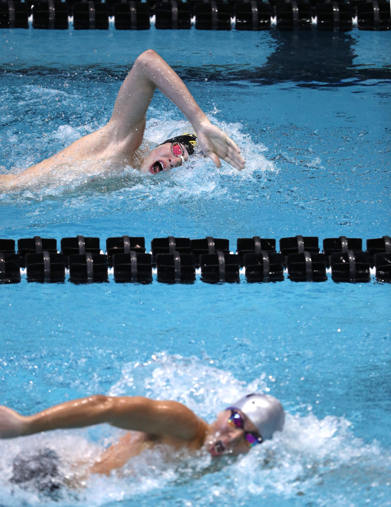 Iowa's Andrew Fierke swims in the preliminaries of the 500-yard freestyle during the 2019 Big Ten Swimming and Diving Championships Thursday, February 28, 2019 at the Campus Wellness and Recreation Center. (Brian Ray/hawkeyesports.com)