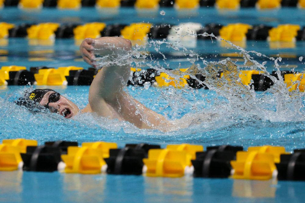Iowa's B team at the 1,650-yard freestyle race Saturday, March 2, 2019 at the Campus Recreation and Wellness Center. (Lily Smith/hawkeyesports.com)