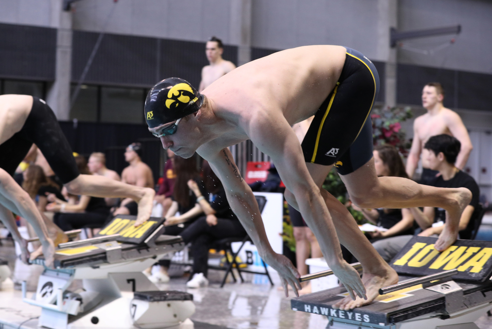 Iowa's Jack Smith competes in the 100-yard freestyle during the 2019 Big Ten Men's Swimming and Diving Championships Saturday, March 2, 2019 at the Campus Wellness and Recreation Center. (Brian Ray/hawkeyesports.com)