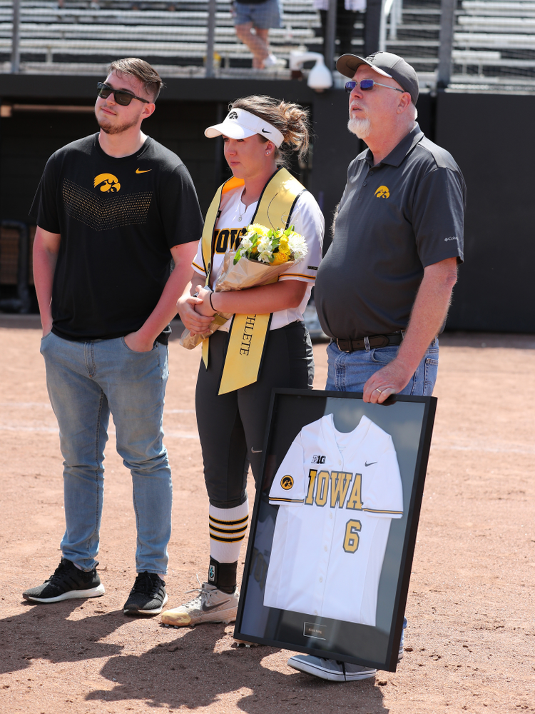 Iowa Hawkeyes Erin Riding (6) during senior day festivities following their game against the Ohio State Buckeyes Sunday, May 5, 2019 at Pearl Field. (Brian Ray/hawkeyesports.com)ic