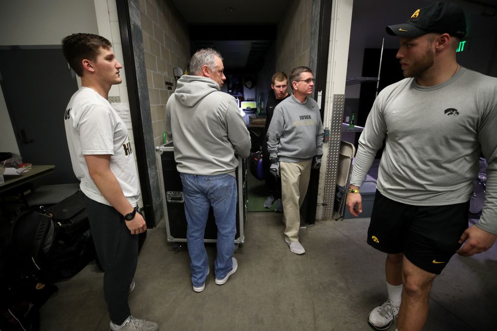 Members fo the Hawkeye Football equipment staff and managers load equipment onto the truck bound for Tampa for the Outback Bowl Wednesday, December 19, 2018 at the Hansen Football Performance Center. (Brian Ray/hawkeyesports.com)