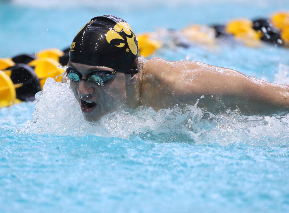 Iowa's Michael Tenney competes in the 400-yard IM on the third day at the 2019 Big Ten Swimming and Diving Championships Thursday, February 28, 2019 at the Campus Wellness and Recreation Center. (Brian Ray/hawkeyesports.com)
