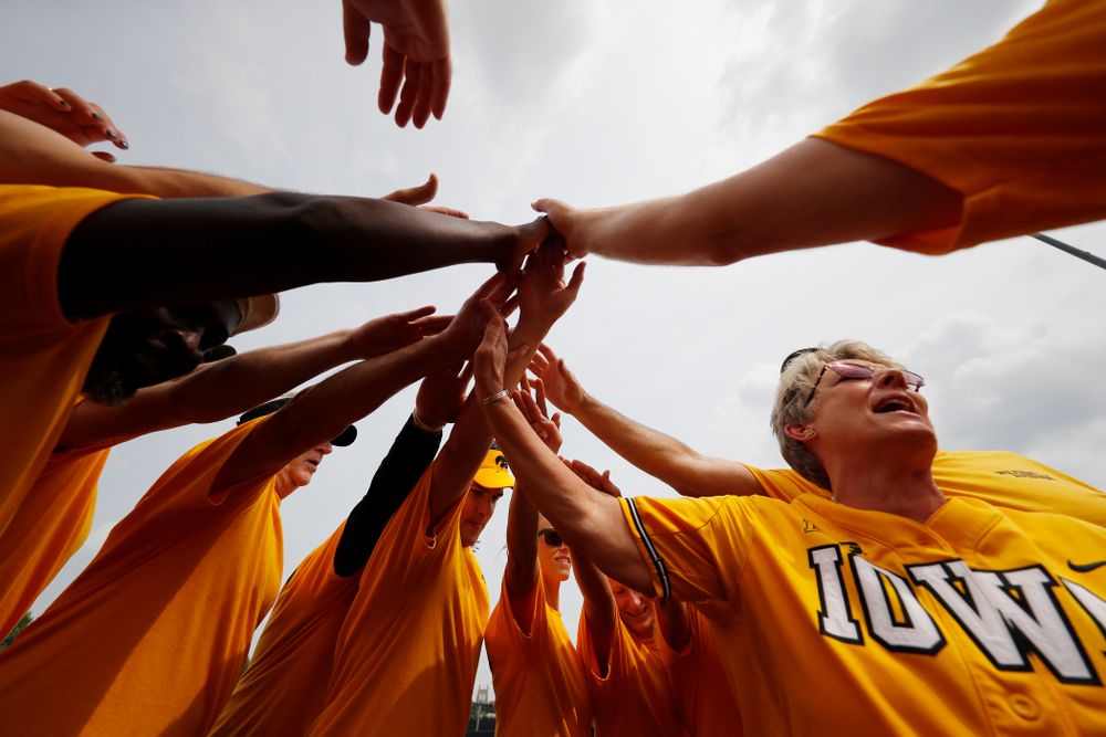Deputy Director of Athletics Barbara Burke during the Iowa Student Athlete Kickoff Kickball game Sunday, August 19, 2018 at Duane Banks Field. (Brian Ray/hawkeyesports.com)
