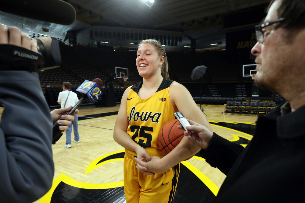 Iowa Hawkeyes forward/center Monika Czinano (25) during the teamÕs annual media day Thursday, October 24, 2019 at Carver-Hawkeye Arena. (Brian Ray/hawkeyesports.com)
