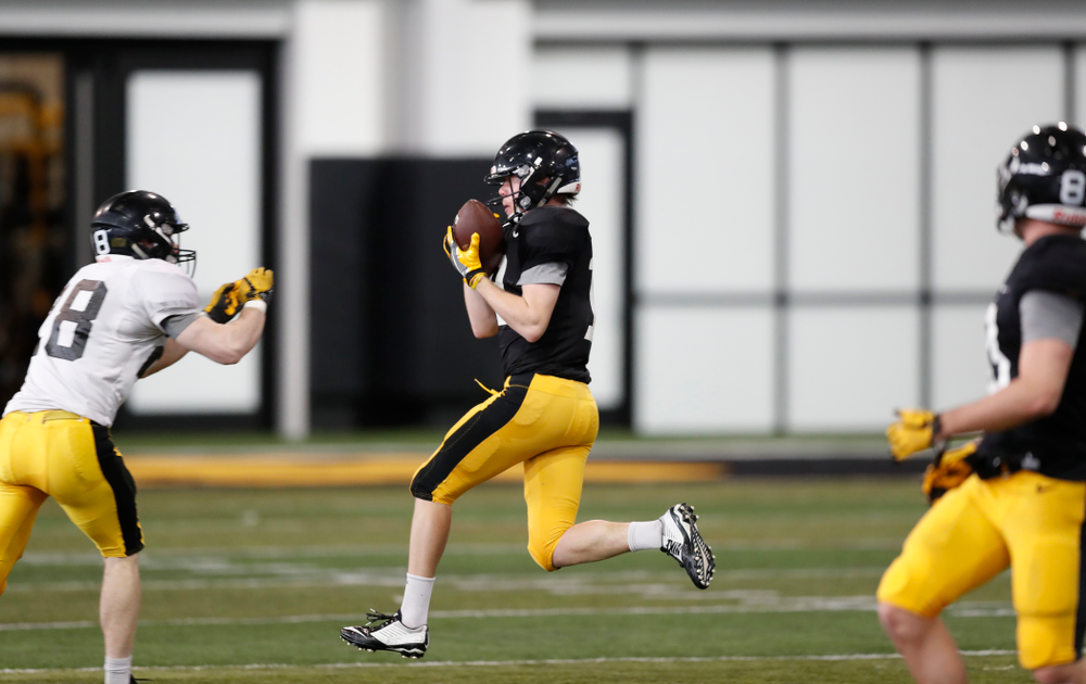 Iowa Hawkeyes wide receiver Max Cooper (19) Wednesday, April 4, 2018 at the Hansen Football Performance Center. (Brian Ray/hawkeyesports.com)