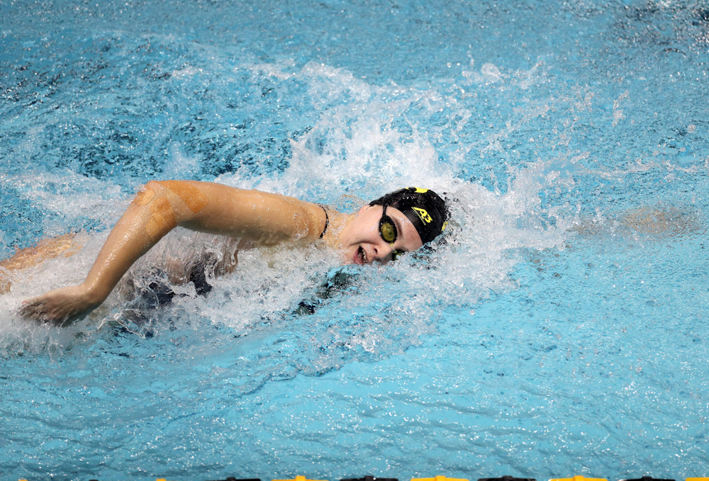 IowaÕs Maddie Ziegert swims the 100 yard freestyle against the Michigan Wolverines Friday, November 1, 2019 at the Campus Recreation and Wellness Center. (Brian Ray/hawkeyesports.com)