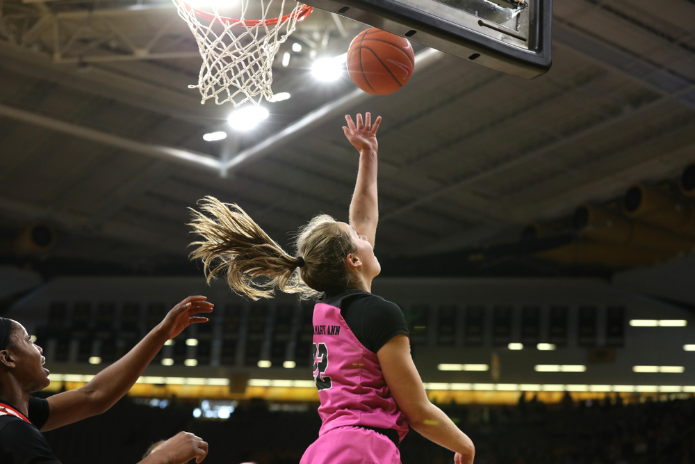 Iowa Hawkeyes guard Kathleen Doyle (22) against the seventh ranked Maryland Terrapins Sunday, February 17, 2019 at Carver-Hawkeye Arena. (Brian Ray/hawkeyesports.com)