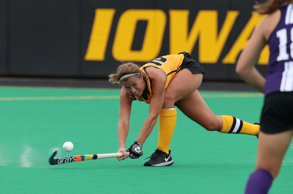 Iowa Hawkeyes Sophie Sunderland (20) during an exhibition game against Northwestern Saturday, August 24, 2019 at Grant Field. (Brian Ray/hawkeyesports.com)