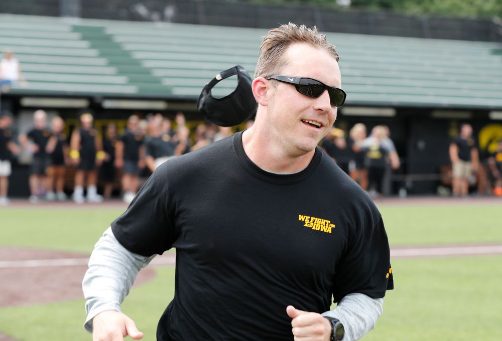 Director of Football New Media Max Allen during the Iowa Student Athlete Kickoff Kickball game Sunday, August 19, 2018 at Duane Banks Field. (Brian Ray/hawkeyesports.com)