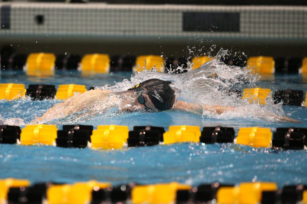 The Iowa A team competes in the 800-yard freestyle relay at the 2019 Big Ten Swimming and Diving meet Wednesday, February 27, 2019 at the Campus Wellness and Recreation Center. (Lily Smith/hawkeyesports.com)