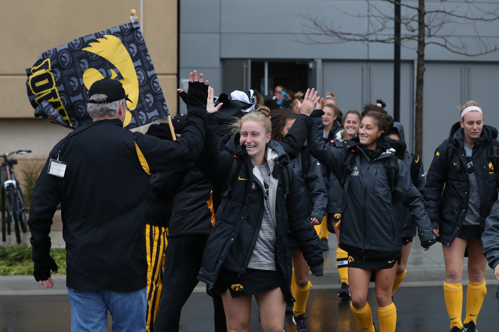 Iowa Hawkeyes Riley Kniptash (15) against Maryland during the championship game of the Big Ten Tournament Sunday, November 4, 2018 at Lakeside Field in Evanston, Ill. (Brian Ray/hawkeyesports.com)