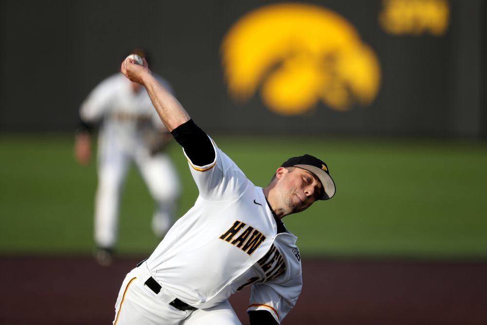 Iowa Hawkeyes Cole McDonald (11) during game one against UC Irvine Friday, May 3, 2019 at Duane Banks Field. (Brian Ray/hawkeyesports.com)