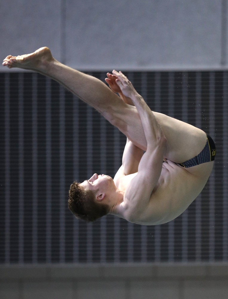 Iowa's Will Brenner competes on the 3-meter springboard during the third day of the 2019 Big Ten Swimming and Diving Championships Thursday, February 28, 2019 at the Campus Wellness and Recreation Center. (Brian Ray/hawkeyesports.com)