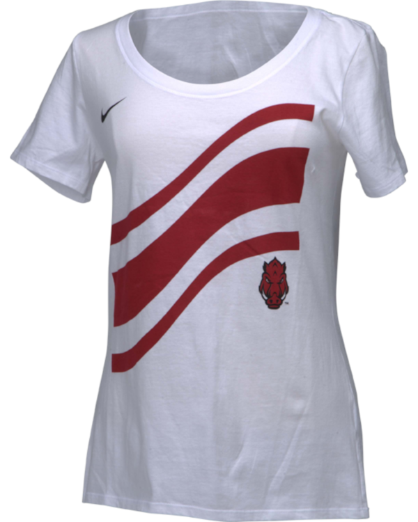 Arkansas Razorbacks Nike Women S White Wave Forward Facing Hog