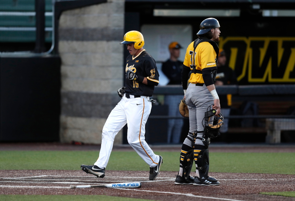 Iowa Hawkeyes infielder Tanner Wetrich (16) against Milwaukee Wednesday, April 25, 2018 at Duane Banks Field. (Brian Ray/hawkeyesports.com)