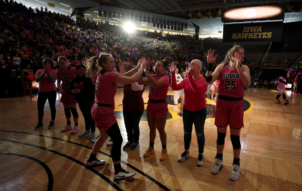 The Iowa Hawkeyes against the Wisconsin Badgers Sunday, February 16, 2020 at Carver-Hawkeye Arena. (Brian Ray/hawkeyesports.com)