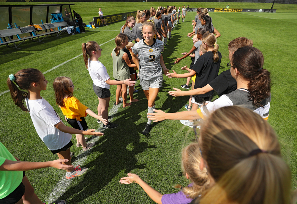 Iowa midfielder Hailey Rydberg (2) takes the field for their match at the Iowa Soccer Complex in Iowa City on Sunday, Sep 1, 2019. (Stephen Mally/hawkeyesports.com)