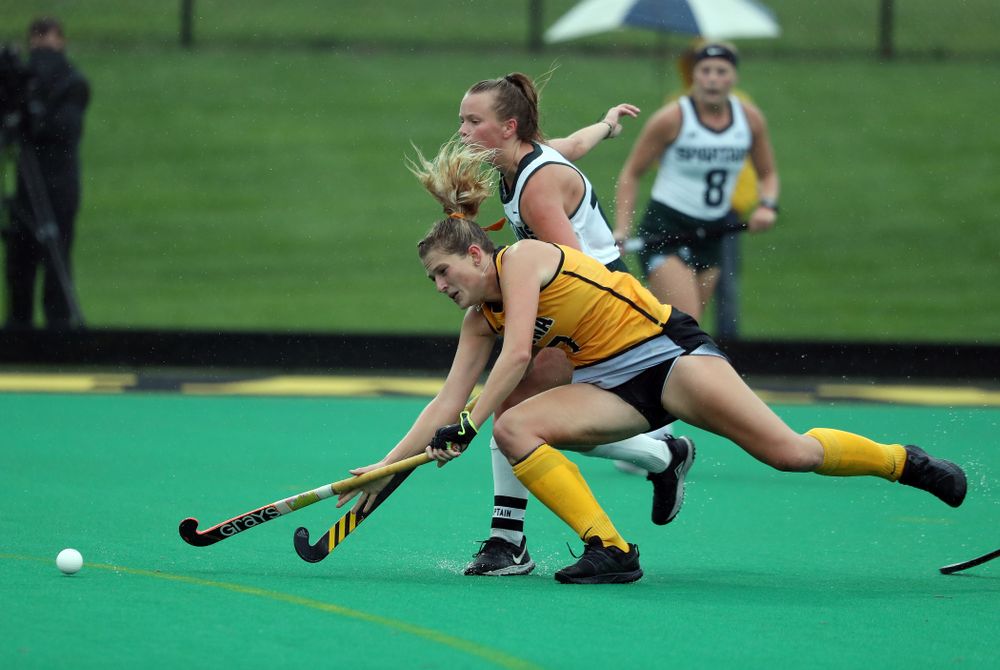 Iowa Hawkeyes Ellie Holley (7) against the Michigan State Spartans Sunday, September 29, 2019 at Grant Field. (Brian Ray/hawkeyesports.com)