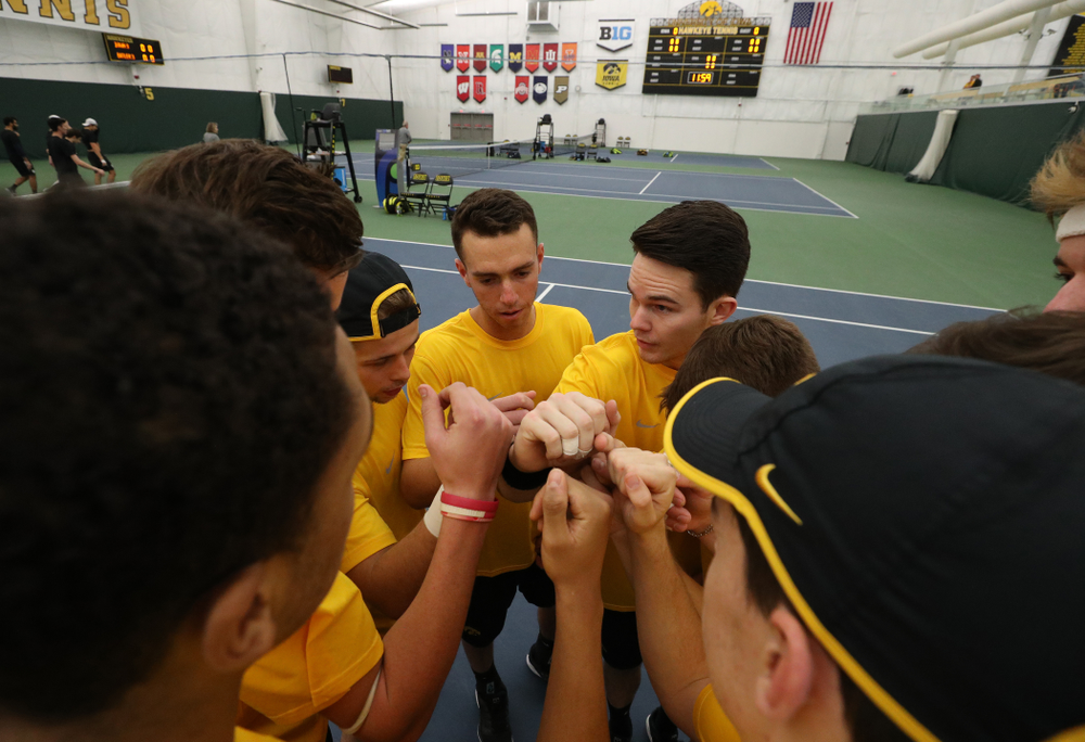 Jonas Larsen against the Butler Bulldogs Sunday, January 27, 2019 at the Hawkeye Tennis and Recreation Complex. (Brian Ray/hawkeyesports.com)