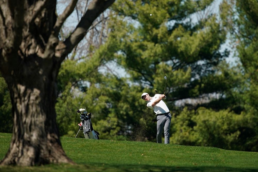 Iowa's Jake Rowe during the second round of the Hawkeye Invitational at Finkbine Golf Course in Iowa City on Saturday, Apr. 20, 2019. (Stephen Mally/hawkeyesports.com)