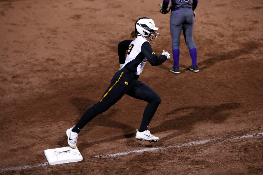 Iowa Hawkeyes infielder Alex Rath (23) against Western Illinois Tuesday, April 17, 2018 at Bob Pearl Field. (Brian Ray/hawkeyesports.com)