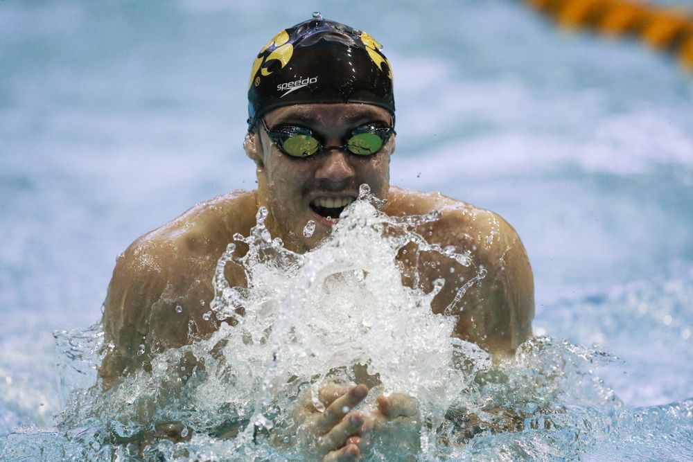 Iowa's Daniel Swanepoel swims the 200 yard Individual Medley Thursday, November 15, 2018 during the 2018 Hawkeye Invitational at the Campus Recreation and Wellness Center. (Brian Ray/hawkeyesports.com)