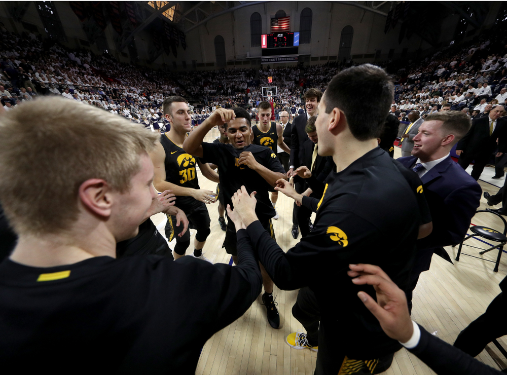 The Iowa Hawkeyes against Penn State Saturday, January 4, 2020 at the Palestra in Philadelphia. (Brian Ray/hawkeyesports.com)