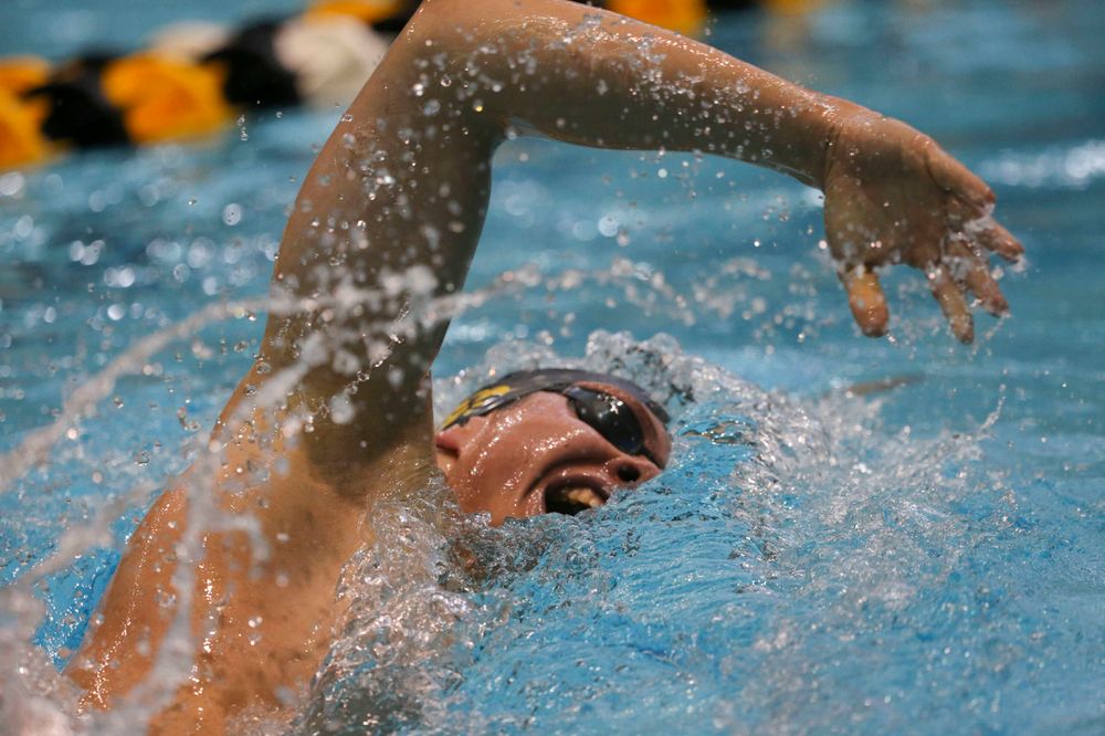 Iowa's B team at the 1,650-yard freestyle race Saturday, March 2, 2019 at the Campus Recreation and Wellness Center. (Lily Smith/hawkeyesports.com)