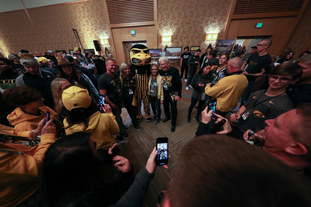 Herky The Hawk during the Holiday Bowl Hawkeye Huddle Thursday, December 26, 2019 at the Hilton in downtown San Diego. (Brian Ray/hawkeyesports.com)