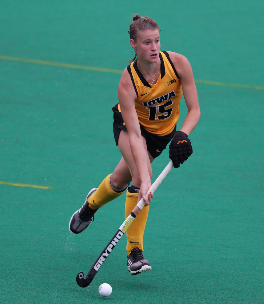 Iowa Hawkeyes Esme Gibson (15) against Columbia Sunday, September 8, 2019 at Grant Field. (Brian Ray/hawkeyesports.com)