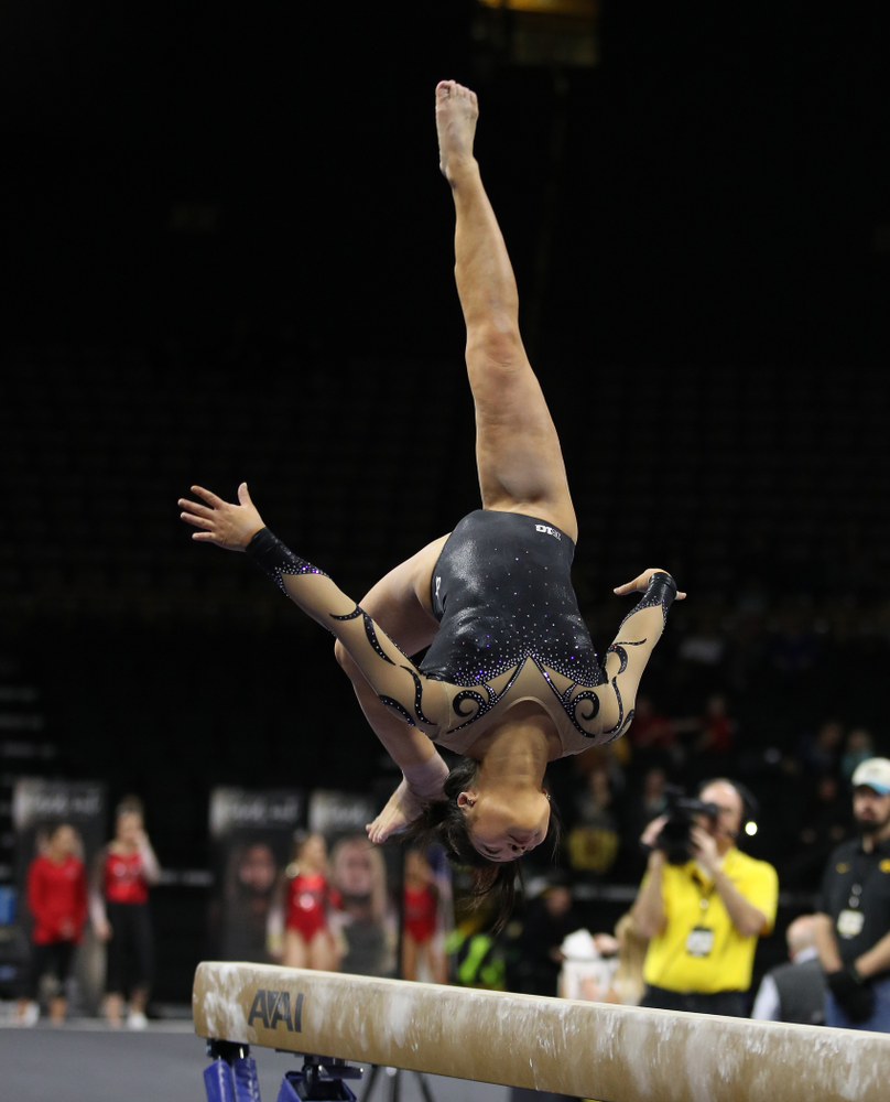 Iowa's Clair Kaji competes on the beam during their meet against Southeast Missouri State Friday, January 11, 2019 at Carver-Hawkeye Arena. (Brian Ray/hawkeyesports.com)