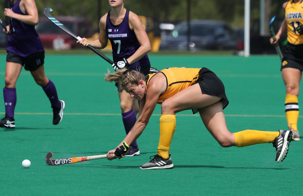 Iowa Hawkeyes Ellie Holley (7) during an exhibition game against Northwestern Saturday, August 24, 2019 at Grant Field. (Brian Ray/hawkeyesports.com)