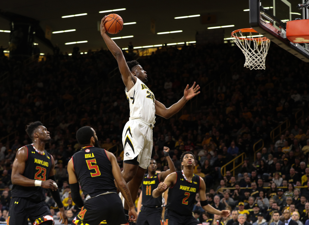 Iowa Hawkeyes forward Tyler Cook (25) against the Maryland Terapins Tuesday, February 19, 2019 at Carver-Hawkeye Arena. (Brian Ray/hawkeyesports.com)