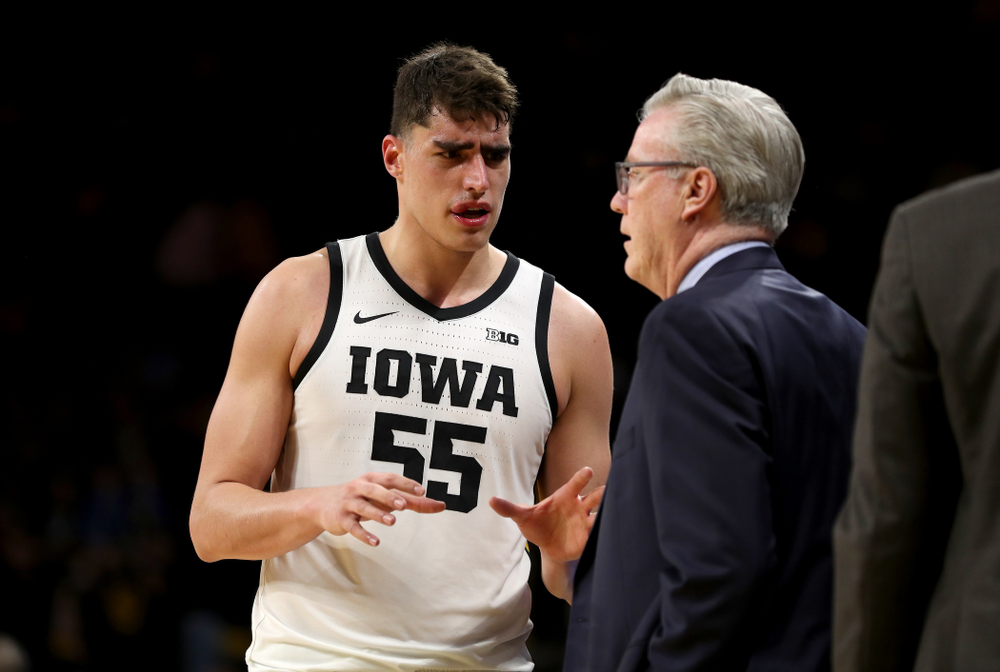 Iowa Hawkeyes forward Luka Garza (55) against the Purdue Boilermakers Tuesday, March 3, 2020 at Carver-Hawkeye Arena. (Brian Ray/hawkeyesports.com)