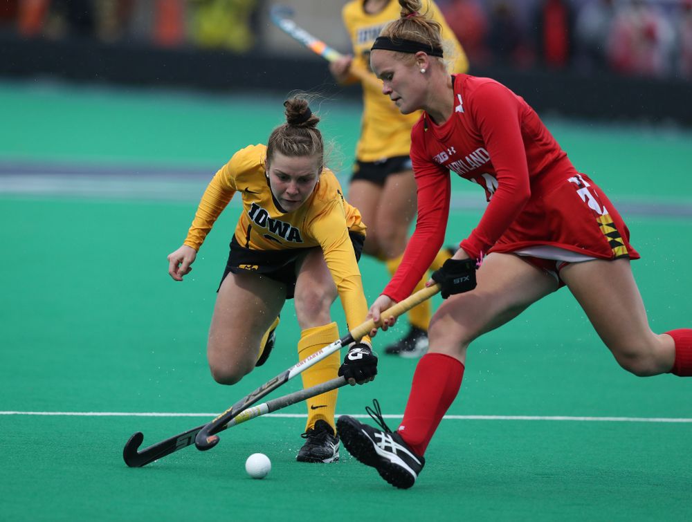 Iowa Hawkeyes Nikki Freeman (8) against Maryland during the championship game of the Big Ten Tournament Sunday, November 4, 2018 at Lakeside Field in Evanston, Ill. (Brian Ray/hawkeyesports.com)