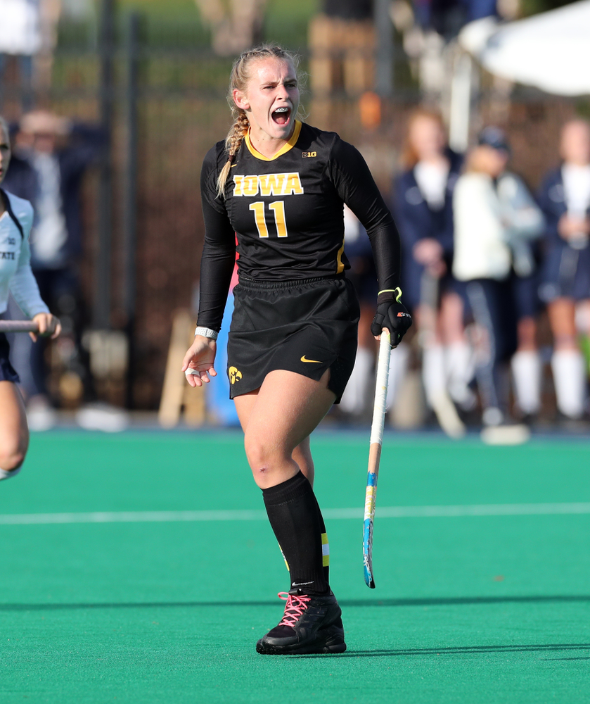 Iowa Hawkeyes Katie Birch (11) against Penn State in the 2019 Big Ten Field Hockey Tournament Championship Game Sunday, November 10, 2019 in State College. (Brian Ray/hawkeyesports.com)