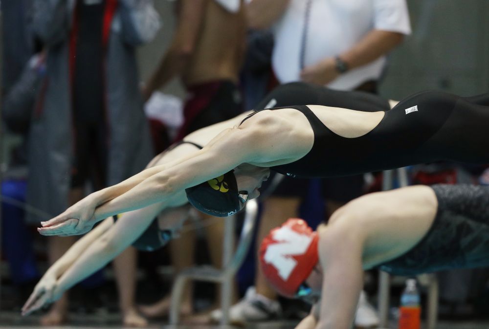 Iowa's Sage Ohlensehlen swims the 50 yard freestyle Thursday, November 15, 2018 during the 2018 Hawkeye Invitational at the Campus Recreation and Wellness Center. (Brian Ray/hawkeyesports.com)