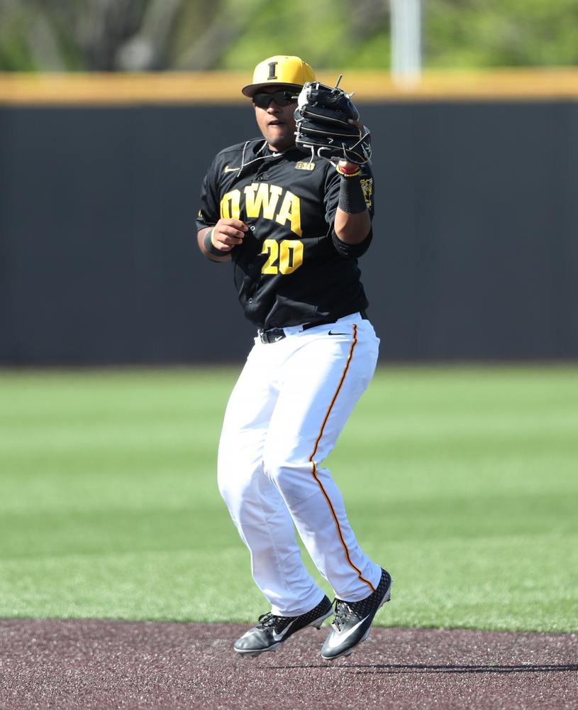 Iowa Hawkeyes Izaya Fullard (20) during game two against UC Irvine Saturday, May 4, 2019 at Duane Banks Field. (Brian Ray/hawkeyesports.com)