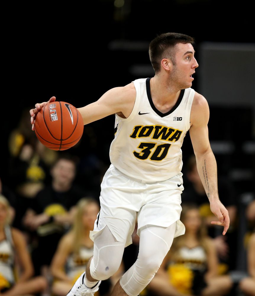 Iowa Hawkeyes guard Connor McCaffery (30) against the Western Carolina Catamounts Tuesday, December 18, 2018 at Carver-Hawkeye Arena. (Brian Ray/hawkeyesports.com)