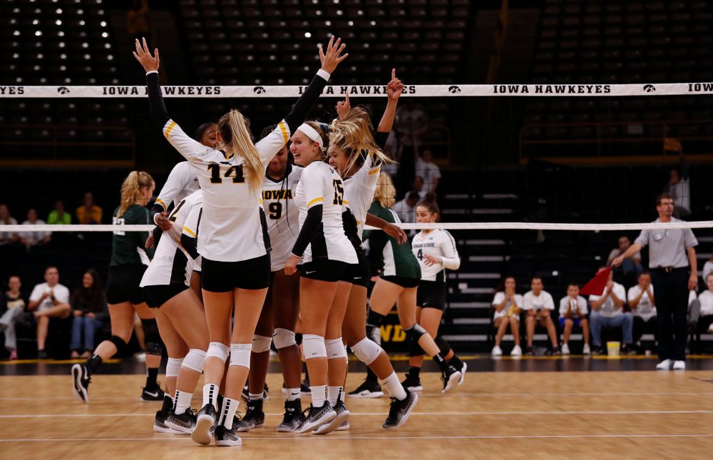 The Iowa Hawkeyes against the Michigan State Spartans Friday, September 21, 2018 at Carver-Hawkeye Arena. (Brian Ray/hawkeyesports.com)