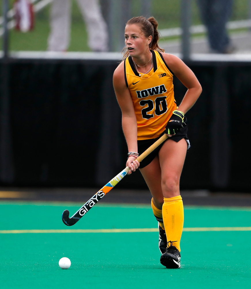 Iowa Hawkeyes Sophie Sunderland (20) against Stanford Sunday, October 7, 2018 at Grant Field. (Brian Ray/hawkeyesports.com)