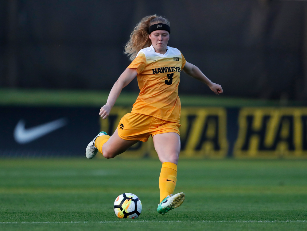 Iowa Hawkeyes Morgan Kemmerling (3) against the Missouri Tigers Friday, August 17, 2018 at the Iowa Soccer Complex. (Brian Ray/hawkeyesports.com)