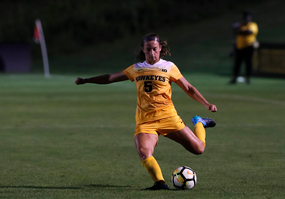 Iowa Hawkeyes Riley Whitaker (5) against the Missouri Tigers Friday, August 17, 2018 at the Iowa Soccer Complex. (Brian Ray/hawkeyesports.com)