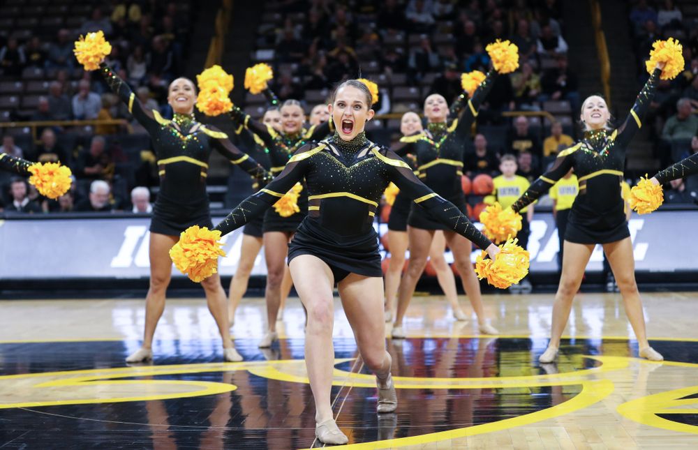 The Iowa Dance Team performs at halftime of the Iowa Hawkeyes game against North Florida Thursday, November 21, 2019 at Carver-Hawkeye Arena. (Brian Ray/hawkeyesports.com)