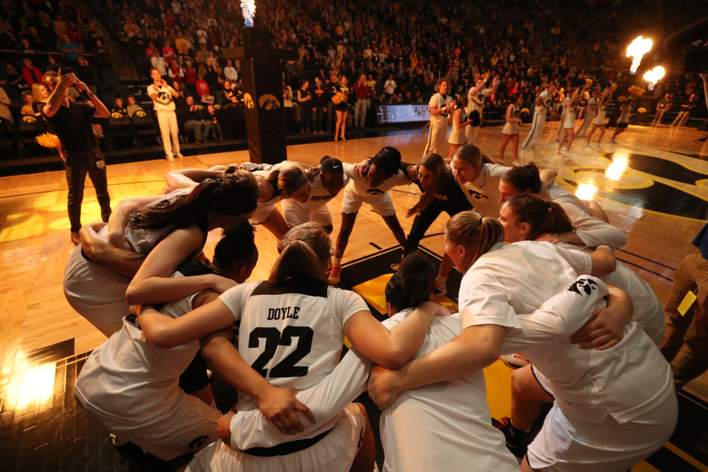 The Iowa Hawkeyes before their game against the Purdue Boilermakers Sunday, January 27, 2019 at Carver-Hawkeye Arena. (Brian Ray/hawkeyesports.com)
