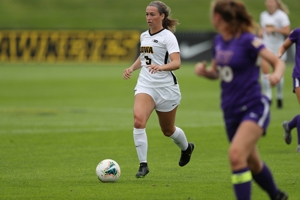 Iowa Hawkeyes defender Riley Whitaker (5) during a 6-1 win over Northern Iowa Sunday, August 25, 2019 at the Iowa Soccer Complex. (Brian Ray/hawkeyesports.com)
